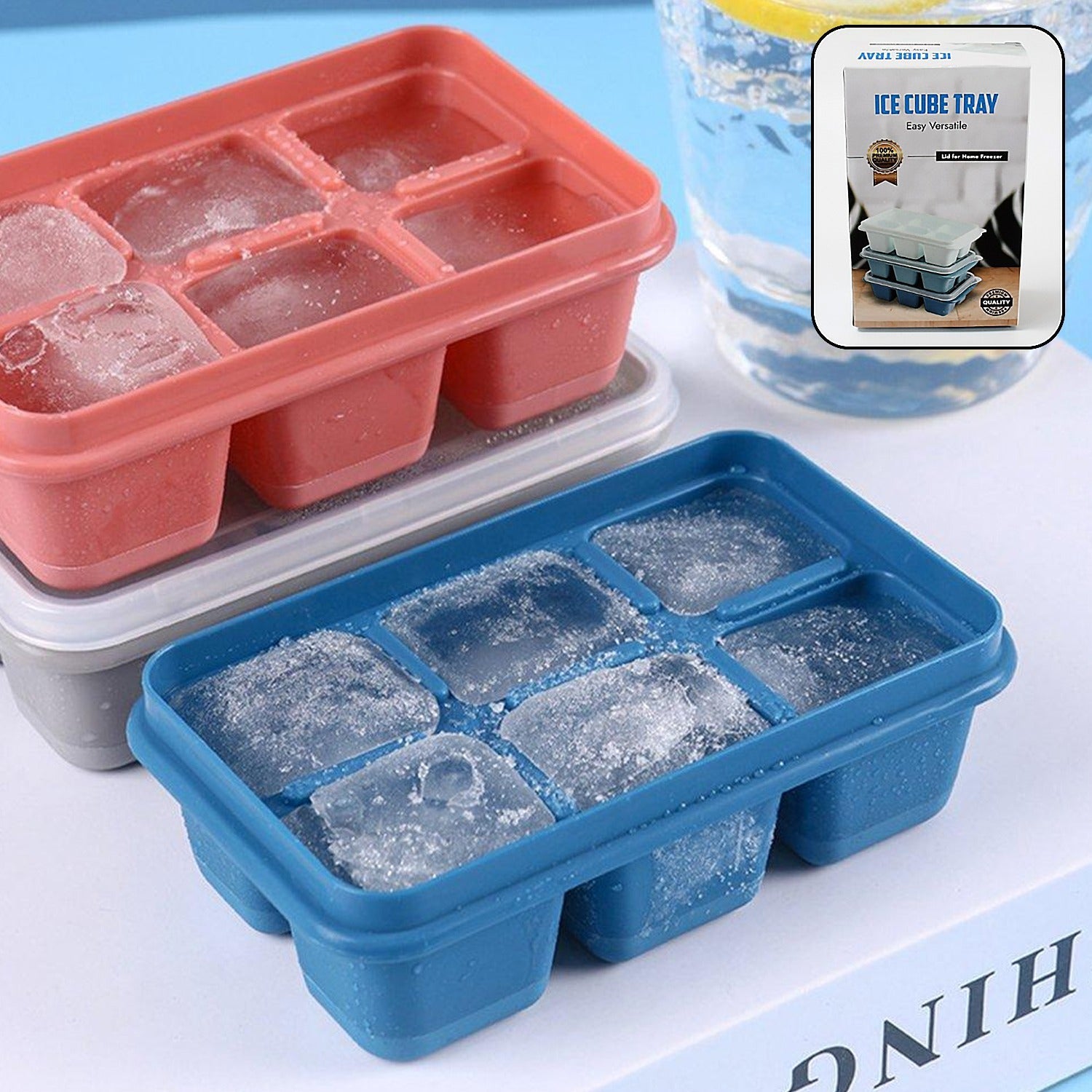 6 Grid Silicone Ice Tray Used In All Kinds Of Places Like Household Kitchens For Making Ice From Water And Various Things And All With Color Box (1 Pc) 6 Grid Silicone Ice Tray Used In All Kinds Of Places Like Household Kitchens For Making Ice From Water And Various Things And All With Color Box (1 Pc)